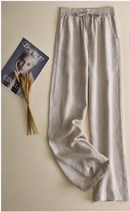 Manon Statement Linen Pants In Beige