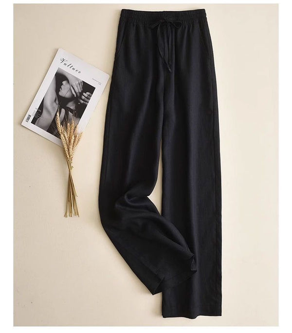 Manon Statement Linen Pants In Black
