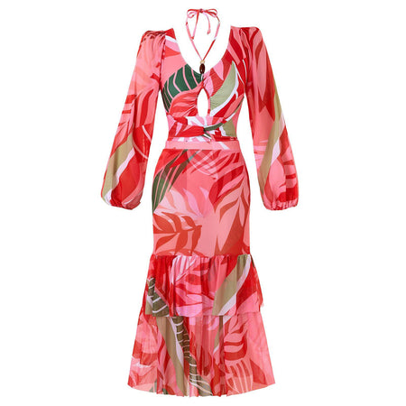 Evanna Swimsuit With Ruffled Skirt In Pink