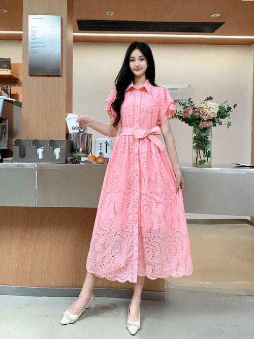 Ginny Cotton Dress In Light Pink