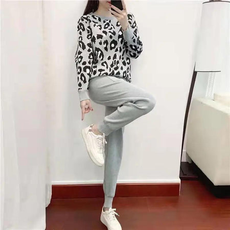 Grey - Coachella Leopard Pattern Coord