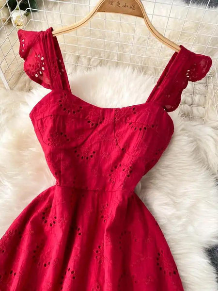Felipe Eyelet Dress In Blue