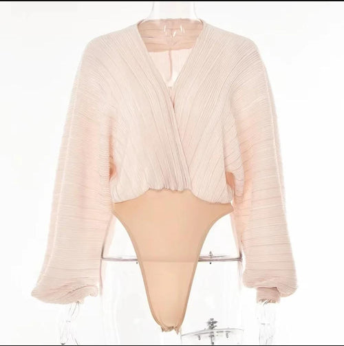 Barbero Ruched Bodysuits In Beige
