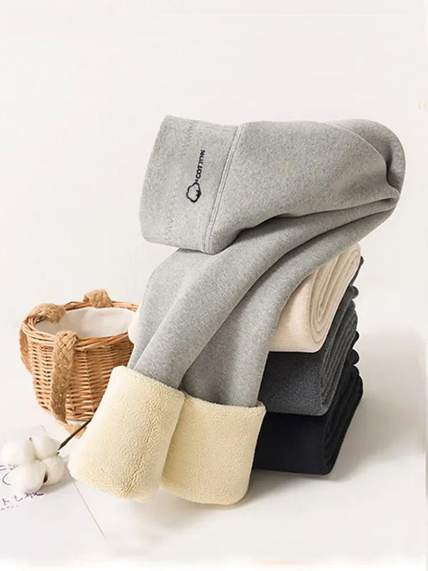 Lateno Premium Fleece Leggings In Grey