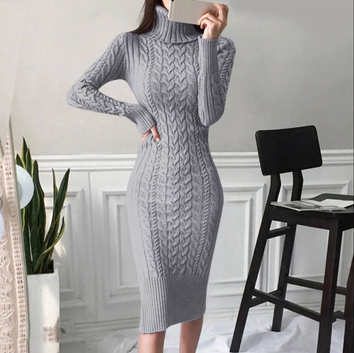 Bradshaw Luxury Knitted Dress In Grey