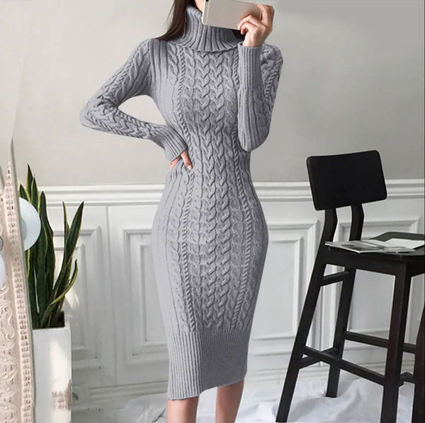 Bradshaw Luxury Knitted Dress In Grey