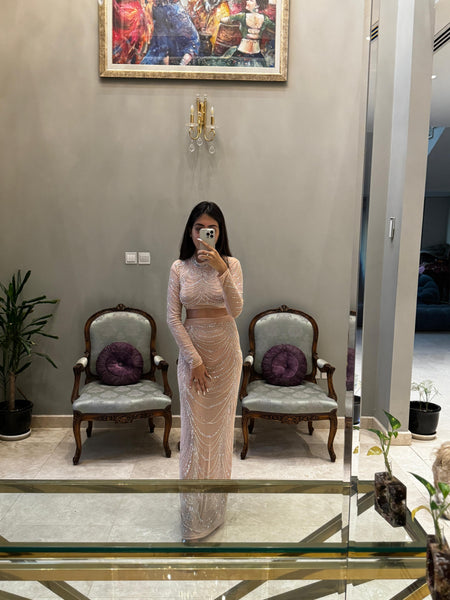 Beige - Sara Luxe Party 2 Piece Set