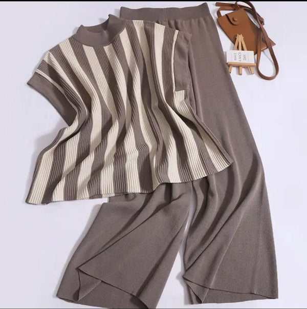 Arizona Ribbed Co-ord Set In Grey