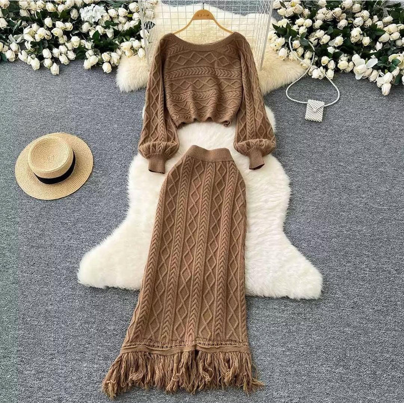 Freida Knitted Premium Woolen Coord Set