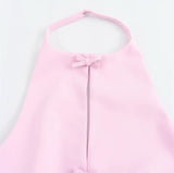 Hilton Statement Vest Knot Top In Pink