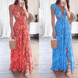 Anni Floral Summer Maxi Dress In Orange