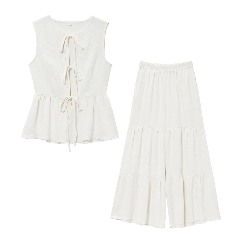 Aderyn Statement Linen Suit Set In Off White
