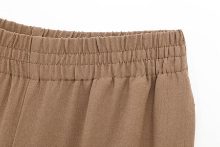 Willy Summer Two Piece Set In Brown - close-up of trouser waistband detail - Miss Mosa By Akanksha