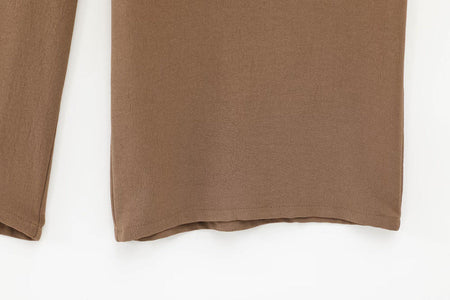 Willy Summer Two Piece Set In Brown - close-up of trouser hem detail - Miss Mosa By Akanksha