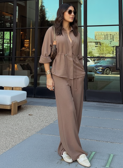 Willy Summer Two Piece Set In Brown