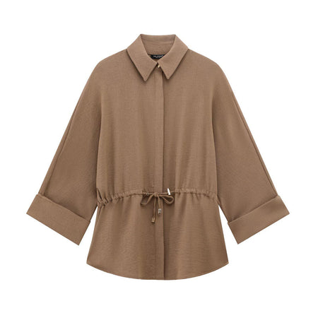 Willy Summer Two Piece Set In Brown - flat-lay product shot of shirt - Miss Mosa By Akanksha