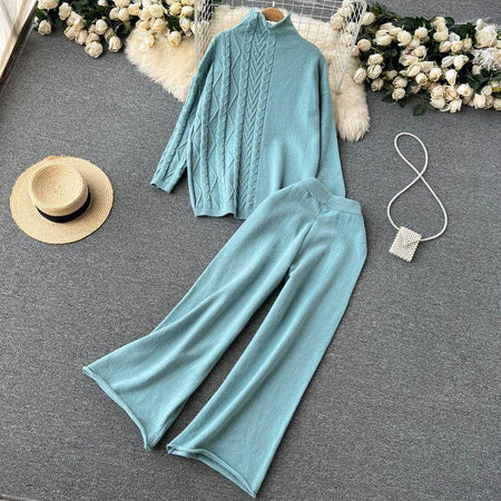 Wisteria Luxury Trackset - styled flat-lay shot, teal - Miss Mosa By Akanksha