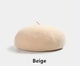 Woolen Soft Felt Beret Hats - hanging product shot, beige - Miss Mosa By Akanksha