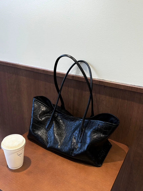 Xavi Textured PU Tote Bag With Pouch