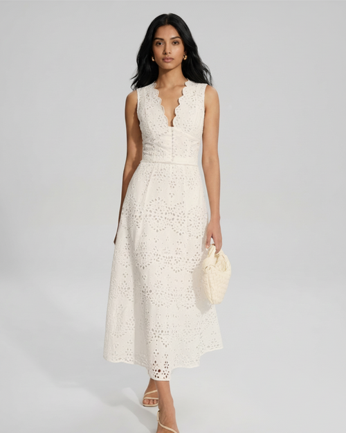 Xavier Schiffli Vest Coord Skirt Set