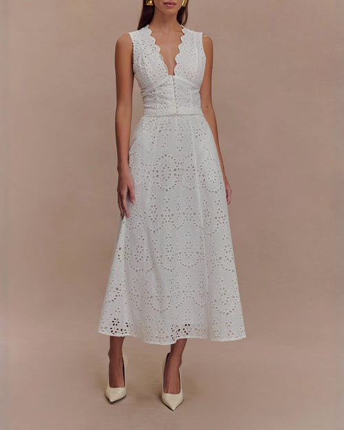 Xavier Schiffli Vest Coord Skirt Set