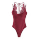 Yana Lace Bodysuit - flat-lay shot, wine red - Miss Mosa By Akanksha