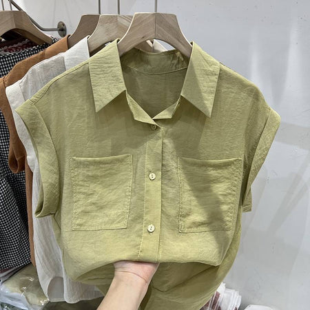 Zane Casual Pocket Shirt In Lime Green - flat-lay product shot held on hanger - Miss Mosa By Akanksha