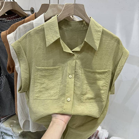 Zane Casual Pocket Shirt In Lime Green - flat-lay product shot held on hanger - Miss Mosa By Akanksha