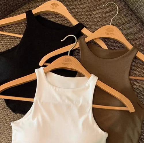 Zia Tank Top With Inbuilt Bra In Brown