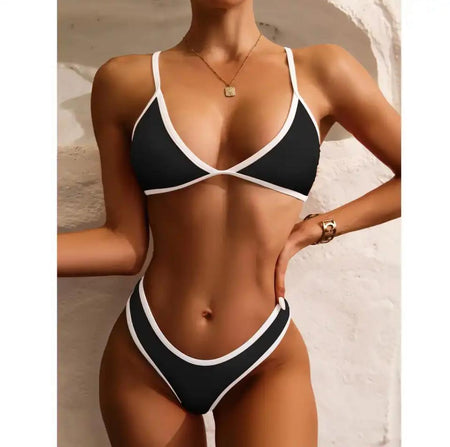 Zilin Summer Bikini In Black - front shot on model - Miss Mosa By Akanksha