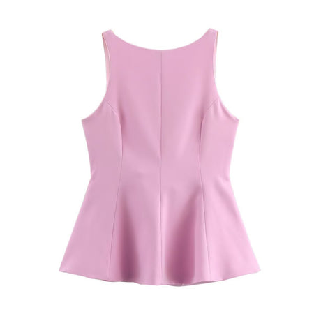 Zilla Statement Summer Top In Pink - back flat-lay shot - Miss Mosa By Akanksha