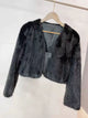 Zillion Soft Fur Jacket - hanging product shot, black - Miss Mosa By Akanksha