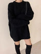 Zola Knitted Woolen Dress - front shot on model, black - Miss Mosa By Akanksha