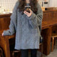 Zola Knitted Woolen Dress - front shot on model, grey - Miss Mosa By Akanksha