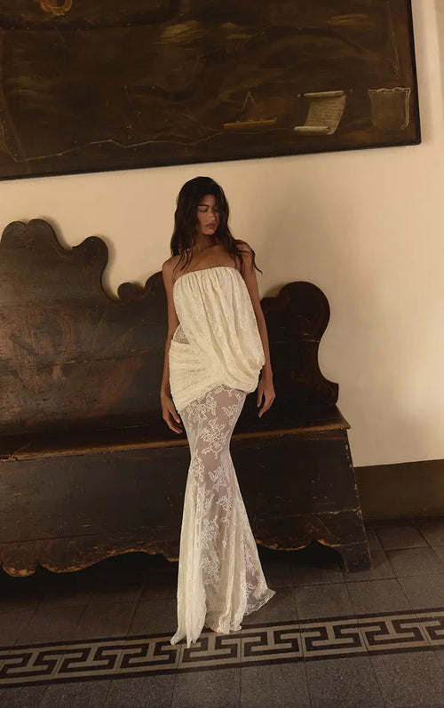 Modena Bandeau Lace Maxi Dress