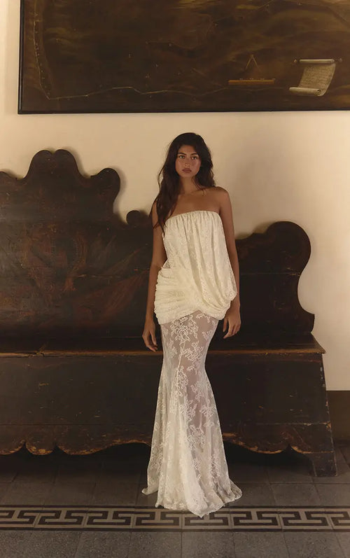 Modena Bandeau Lace Maxi Dress