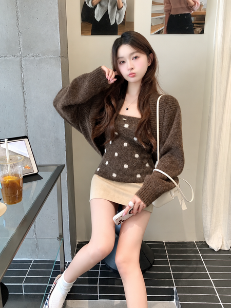 Annie Polka Winter Top With Shrug