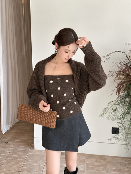 Annie Polka Winter Top With Shrug