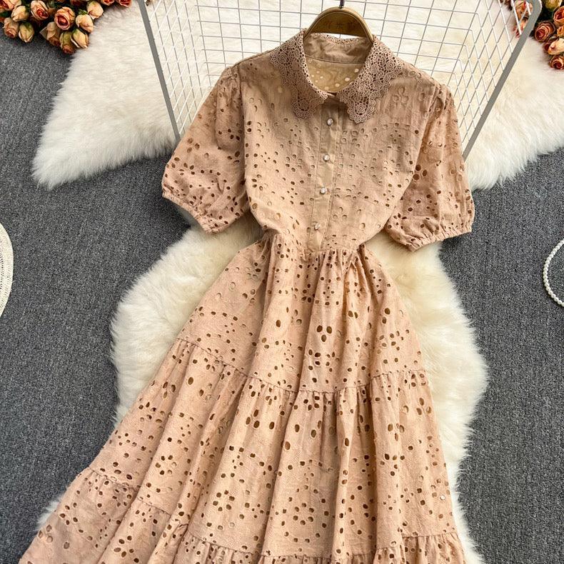 Semenna Cotton Eyelet Midi Dress - Alamode By Akanksha