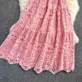 Semenna Cotton Eyelet Midi Dress - Alamode By Akanksha