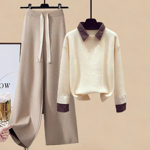 Lois Woolen Coord Set In Off White