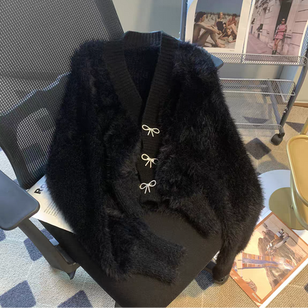 Bian Bow Oversized Cardigan