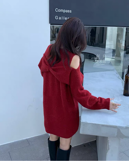 Eira Bow Shimmer Mini Dress