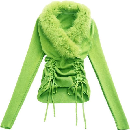 Green - Brandy Fur Sweaters