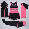 5 Piece Activewear Set - flat-lay product shot, black - Miss Mosa By Akanksha