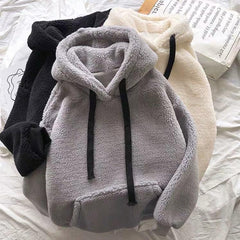 Adam Fluffy Hoodies - styled flat-lay shot, multicolour - Miss Mosa By Akanksha