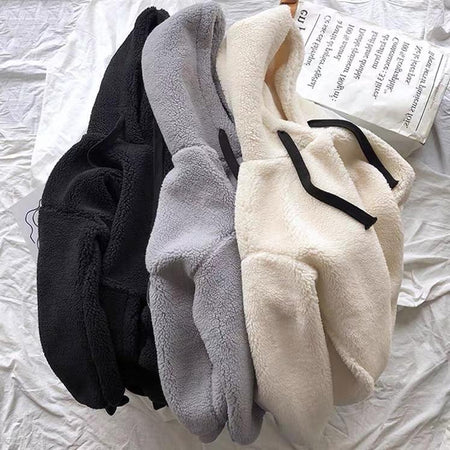 Adam Fluffy Hoodies - styled flat-lay shot, multicolour - Miss Mosa By Akanksha