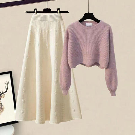 Alice Woolen Coord Set - styled flat-lay shot, lilac - Miss Mosa By Akanksha