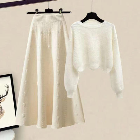 Alice Woolen Coord Set - styled flat-lay shot, white - Miss Mosa By Akanksha