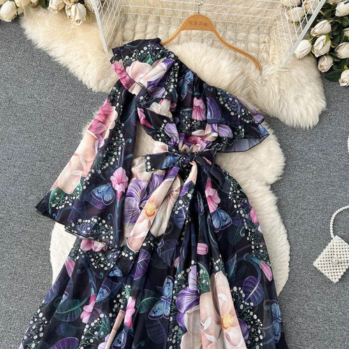 Alyssa Floral Dress In Dark Blue